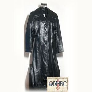 Olympic USA Full Length Black Trench Coat